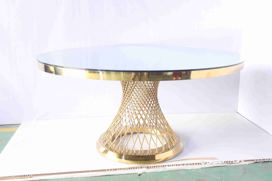 La mesa de comedor redonda superior de cristal fijó tamaño modificado para requisitos particulares los muebles del hotel