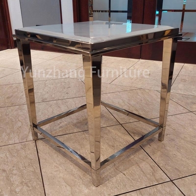 Marco de plata SS201 Mesa de cama simple Pequeña mesa cuadrada CBM para dormitorio