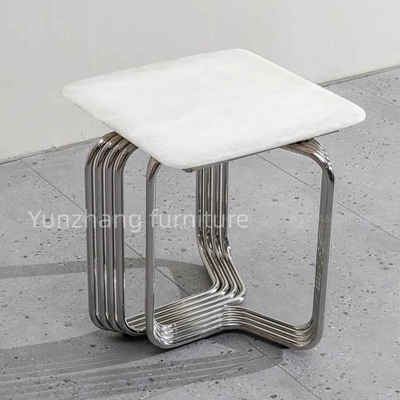Apartamento del balcón del sitio de Sofa Coffee Table For Living de la tabla cuadrada del lado de la tubería de acero pequeño