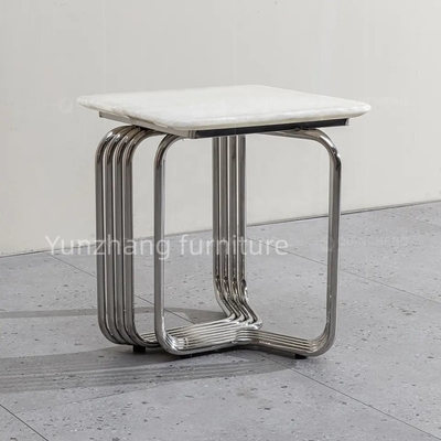 Salón de estar 46cm Acero inoxidable Estilizado Mesa de té Plata Rosa Oro Color