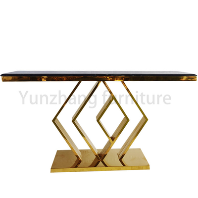 Base de mármol de Diamond Shaped Unique Stainless Steel de la tabla de consola de la sala de estar de la encimera