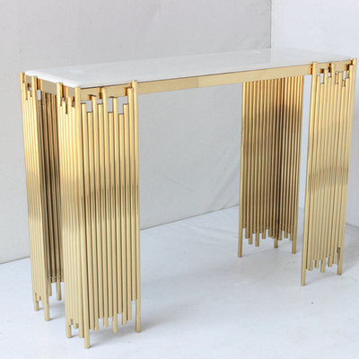 Consola de estilo tubo Decoración de mesa de mesa con color dorado