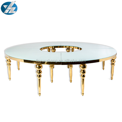 Mesa de boda redonda de comedor no plegable dorada garantía de 1 año