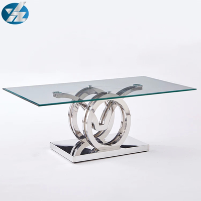 60 pulgadas de ancho de acero inoxidable de mesa de comedor con 6 sillas