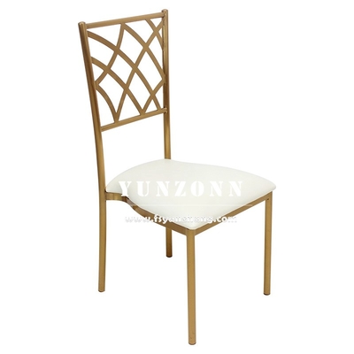 Silla Chiavari apilable para bodas, de acero inoxidable dorado, para banquetes, muebles de comedor modernos