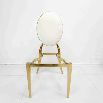 Las sillas clásicas del comedor del metal blanco de la silla del banquete de la boda del amortiguador de la PU desmontan modelo