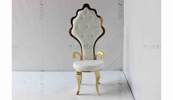 Alto acero inoxidable trasero del mobiliario de la silla de la boda de la silla nupcial blanca magnífica del banquete