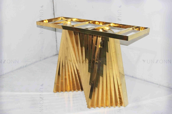 Tabla lateral plateada oro de mármol hueco del modelo de la salida que talla los gabinetes de almacenamiento del diseño