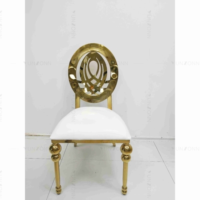Silla que se casa de cuero de acero inoxidable apilable clásica de la silla del banquete que se casa