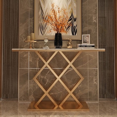 Consola de lujo elegante rectangular blanca de la flecha de la tabla de té en el oro 150X45X80
