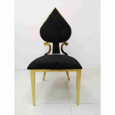 Banquete del corazón del póker que cena el marco de acero inoxidable del color del negro de la silla