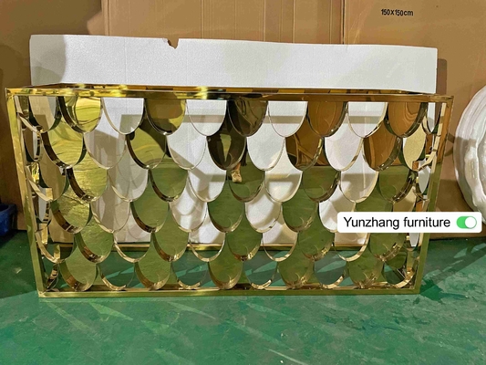 Cuadro de consola de la tabla de la barra de metal del color oro el 150cmx40cmx80cm 201SS