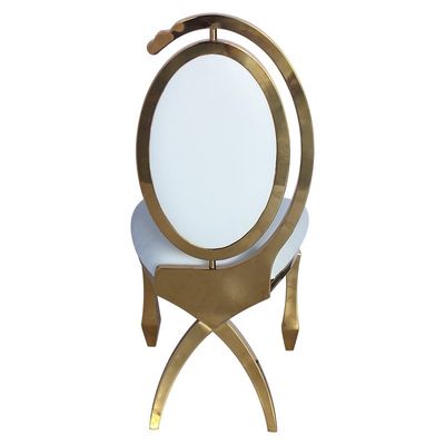 Buen precio Venta al por mayor China más reciente popular silla de acero inoxidable real muebles de boda evento de banquete silla de comedor en casa en línea