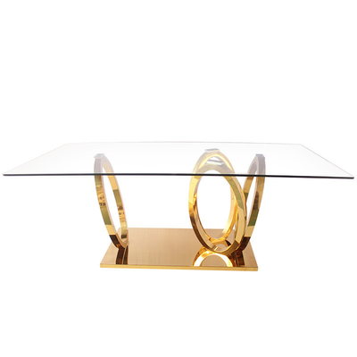 Tabla Este-Oeste de Dublin Intersected Circle Rectangular Dining de los muebles