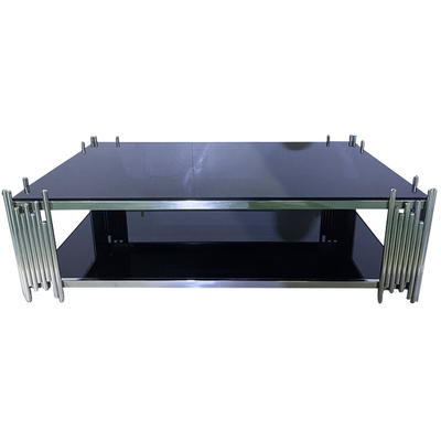 Mesa de centro de plata tubular de los muebles caseros con la venta al por mayor de cristal moderada
