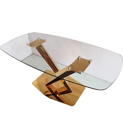 Sistema de lujo inoxidable de la mesa de comedor de la tabla de mármol moderna del comedor del marco de acero