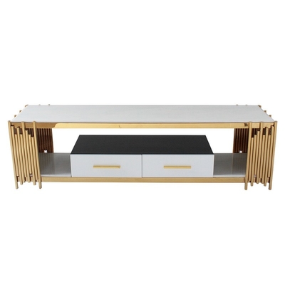 Muebles elegantes de acero inoxidables de la sala de estar de la tabla del centro de tabla de la TV con el cajón