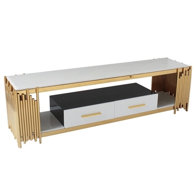 Muebles elegantes de acero inoxidables de la sala de estar de la tabla del centro de tabla de la TV con el cajón