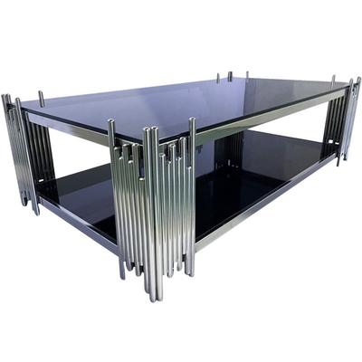 Venta al por mayor Mesa de café de calidad Premium Moderno Luxoso Espejo de mármol Conjunto de mesa Rectángulo Centro Conjunto de mesa