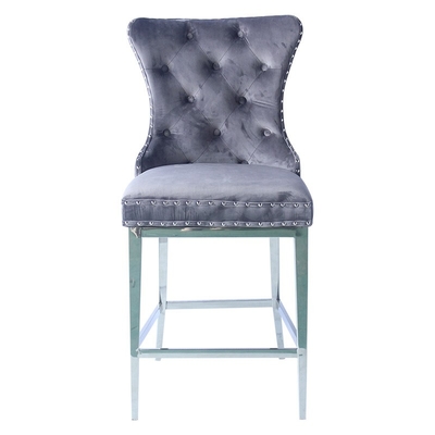 Asiento cómodo de la cubierta del terciopelo de la silla de la barra del restaurante de la curva con la parte posterior de la hebilla
