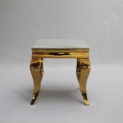 Rasguño de mármol blanco con base metálica Sofa Decorated Table resistente de la tabla del oro