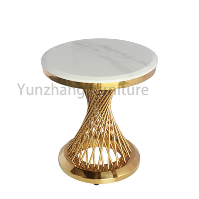 Base de acero del tubo del oro/de Rose Gold/de la tabla lateral redonda de plata para la sala de estar