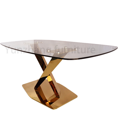 Mesas de comedor modernas de lujo elegantes con el final brillante superior de cristal