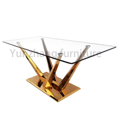 Diseño de línea de la mesa de comedor moderna de mármol de la parte superior de uso familiar