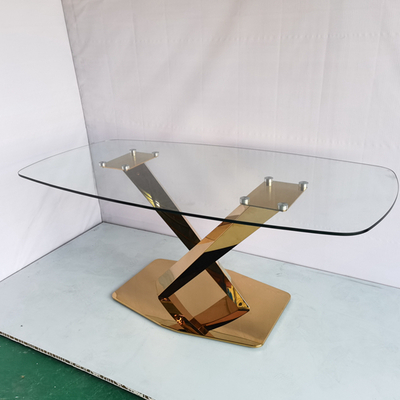 Mesas de comedor modernas de lujo elegantes con el final brillante superior de cristal