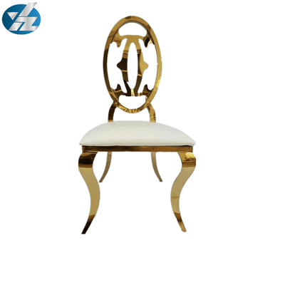 Diseño moderno silla de comedor muebles de banquete oro metal
