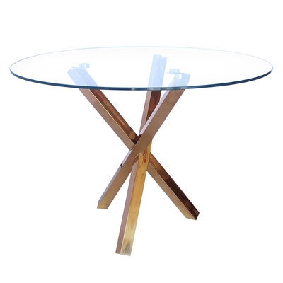 El mármol pulió las mesas de comedor modernas de lujo en Rose Gold Color de plata