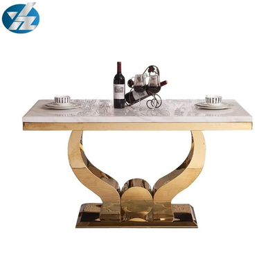 Premium 6 sillas de mármol comedor conjunto de 36 pulgadas mesa de forma rectangular