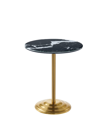 Estilo moderno Mesa de mármol y latón Antiguo color de latón mesa redonda