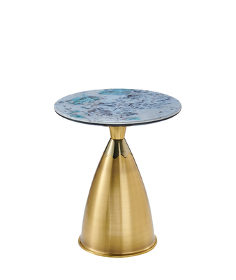 Mesa central de vidrio moderna de acero inoxidable extensible templada mesa de café giratoria dorada muebles de sala de estar