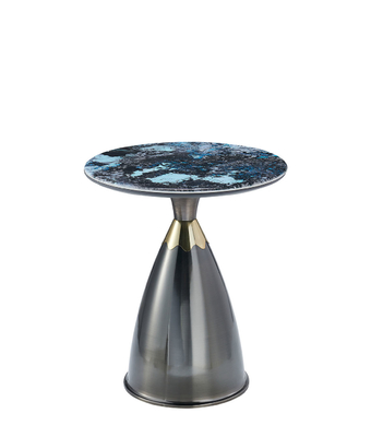 Mesa central de vidrio moderna de acero inoxidable extensible templada mesa de café giratoria dorada muebles de sala de estar