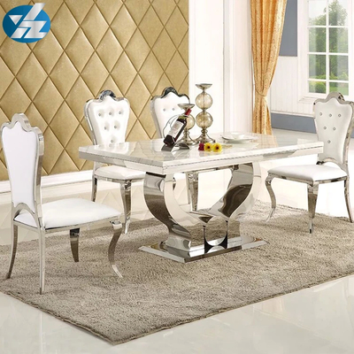 Mesa de comedor de vidrio/mármol para muebles de comedor contemporáneos