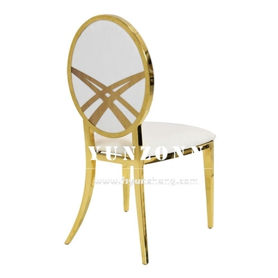 Recepción del hotel T-Gold silla de acero inoxidable de metal asientos de banquete apilables asientos de cojín de terciopelo nórdico sillas de boda