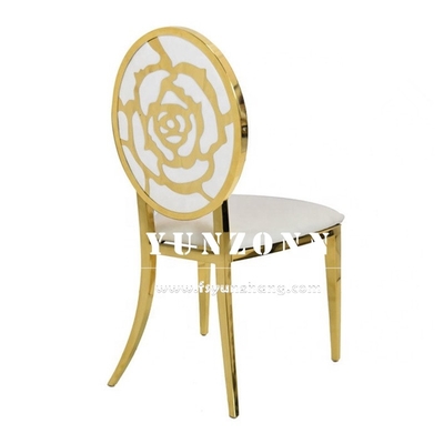 La boda de acero inoxidable del oro preside los alquileres reales W49xD53xH94cm de la silla que se casan
