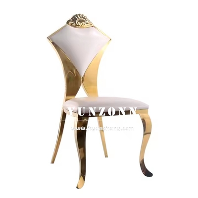 Silla de boda con diseño nuevo para hotel Banquete, respaldo en forma de abanico, silla de acero inoxidable
