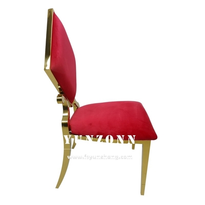 Elegante silla de comedor de acero inoxidable de oro con diseño de diamante de póker