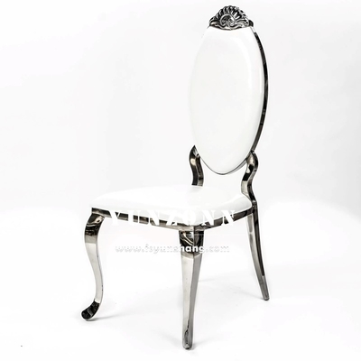 Hotel de lujo Restaurante silla de metal diseño corona silla de boda real de acero inoxidable de oro