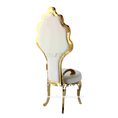 Al por mayor Oro de acero inoxidable Silla de novia y novio de espalda alta Silla del trono del rey de la boda