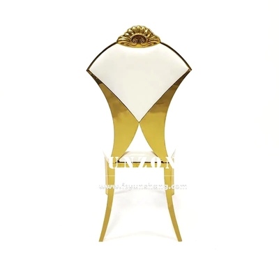Silla de boda con diseño nuevo para hotel Banquete, respaldo en forma de abanico, silla de acero inoxidable