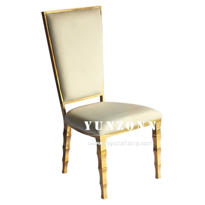 Unico de bambú en forma de piernas de hotel banquete silla de oro silla de boda de acero inoxidable para el evento de fiesta de alquiler