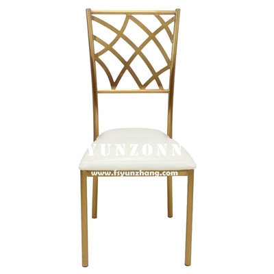 Silla Chiavari apilable para bodas, de acero inoxidable dorado, para banquetes, muebles de comedor modernos