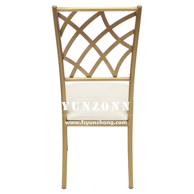 Silla Chiavari apilable para bodas, de acero inoxidable dorado, para banquetes, muebles de comedor modernos