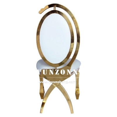 Muebles de hotel de lujo baratos mayorista oro de acero inoxidable banquete silla de boda para el evento de la fiesta