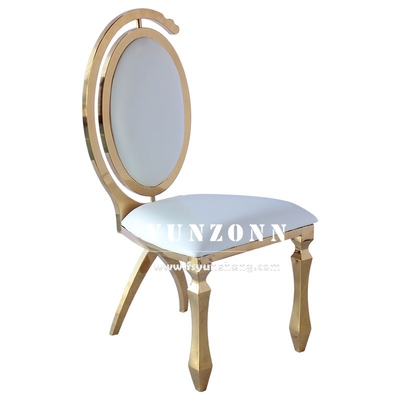 Muebles de hotel de lujo baratos mayorista oro de acero inoxidable banquete silla de boda para el evento de la fiesta