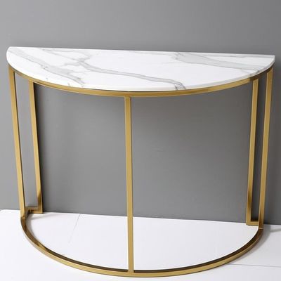 Top del mármol de la tabla de la media luna del diseño moderno y sofá de la consola del oro