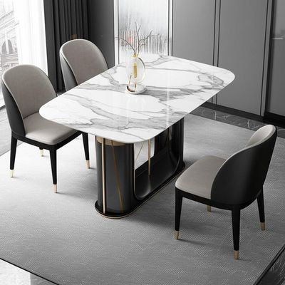 Mesas de comedor modernas de lujo superiores de mármol pulidas para 4 personas